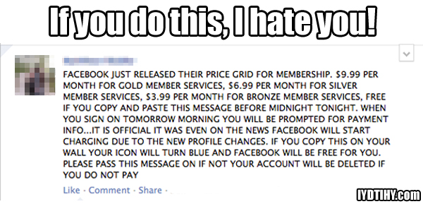 weird facebook status post