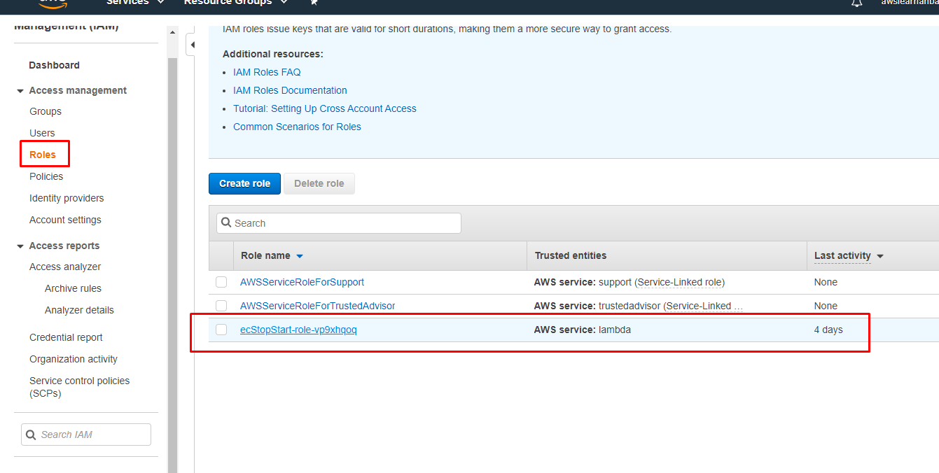 AWS - EC2 Instance Start / Stop using AWS Lambda Python