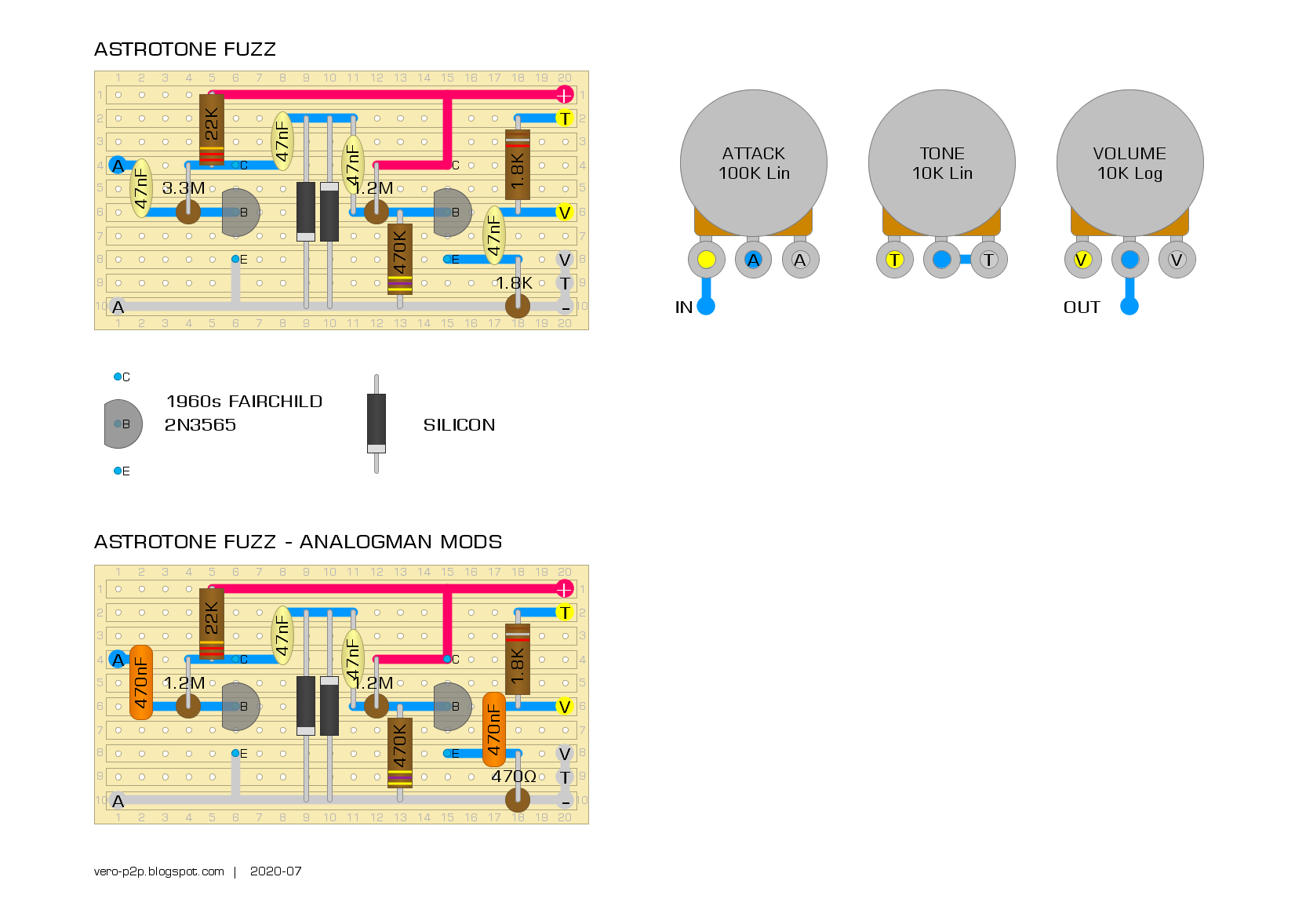 Guitar Effects - Vero - Point to Point - Tag Board Layouts: ASTROTONE