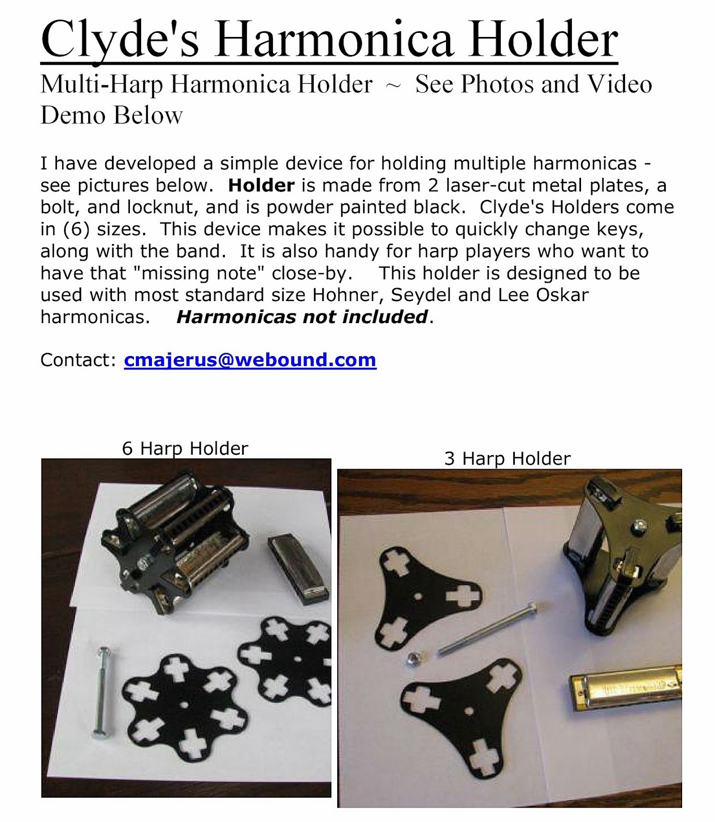 Janela aberta Blogue de harmonica Clyde's Harmonica Holder