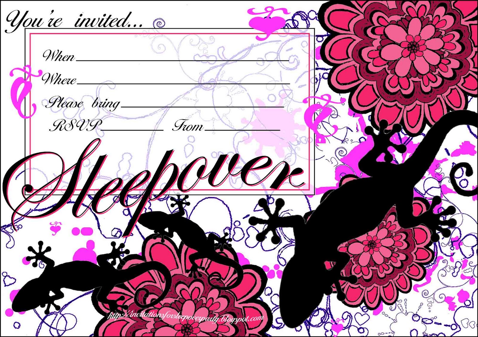 Teen Sleepover Invitations 115