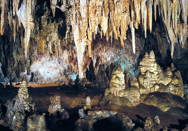 Cave of Karain in Turkey, stalactites and stalagmites