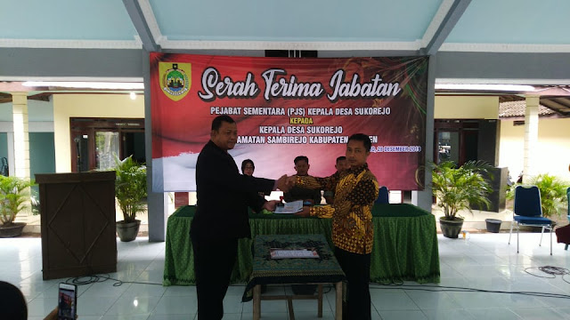 Serah Terima Kepala Desa Sukorejo