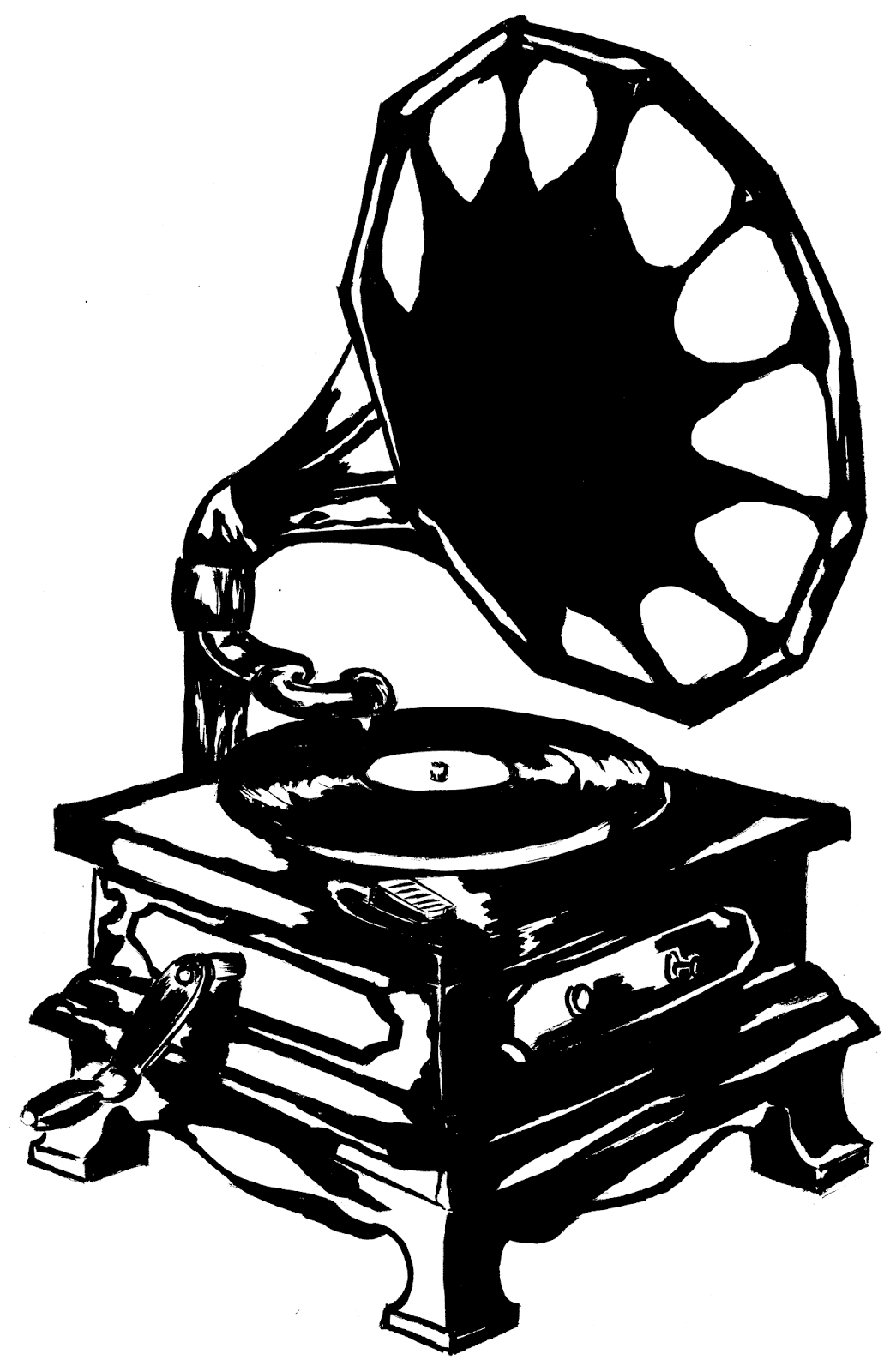 Как нарисовать граммофон