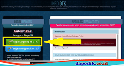 www.dapodik.co.id - Solusi Gagal Login Info GTK/ Info.gtk.kemdikbud.go.id Tahun Pelajaran Baru