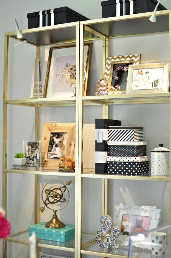 White And Gold Desk With Shelves This white, hollow core corner desk