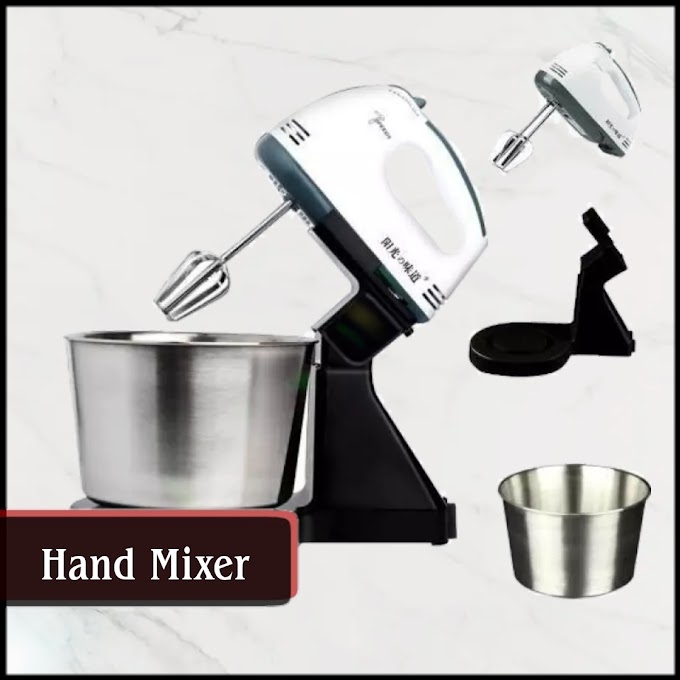 7 SPEED Handheld Kitchen Electric Whisk Mixer Beater with Stand and 2 Liter Bowl.