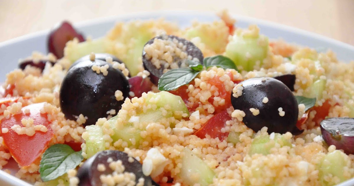 Bärenhunger: Couscous Salat mit Trauben, Feta und Minze