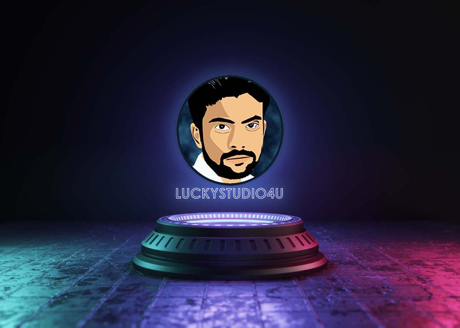 Luckystudio4u Futuristic Pedestal 3D Logo Mockup
