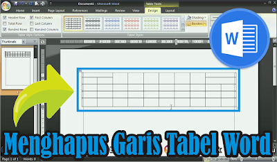 cara menghapus garis tabel di word