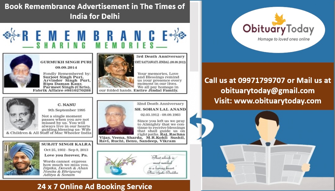 Obituary and Remembrance Newspaper Ad Booking Online HASSLEFREE WAY
