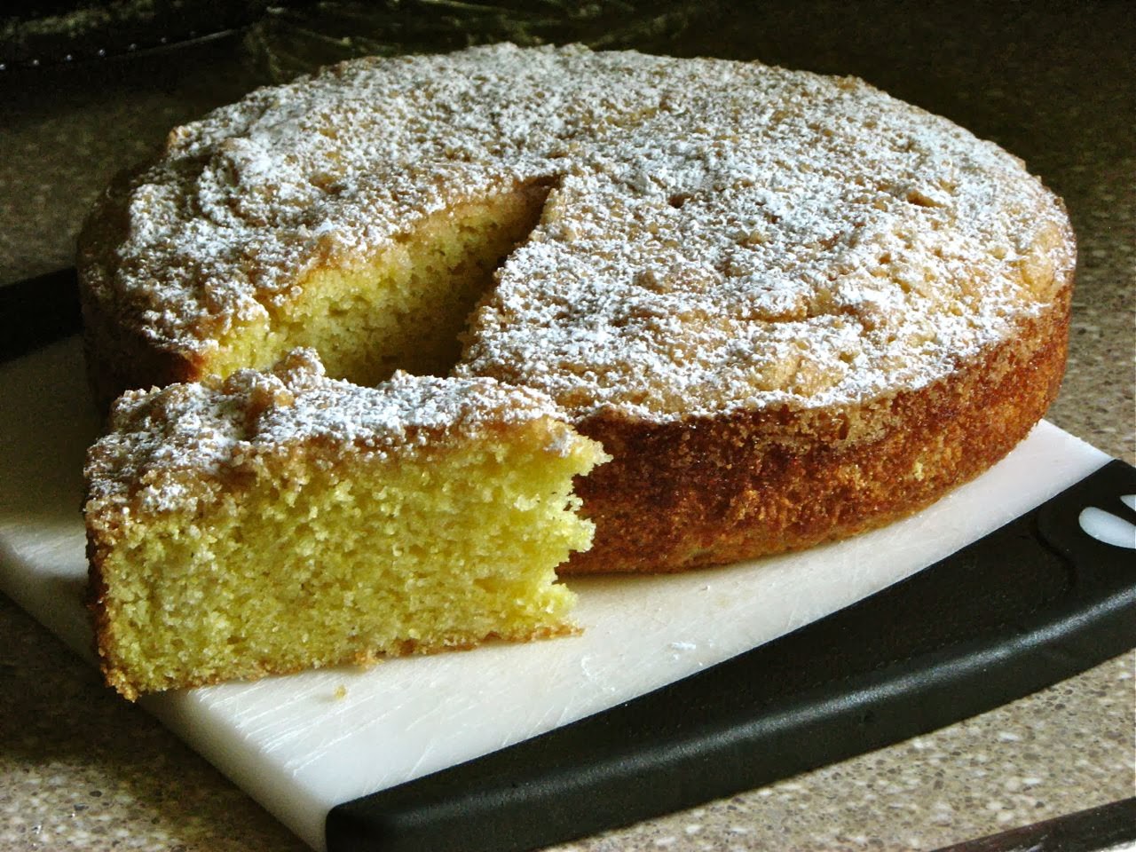 Delectably Mine Olive Oil Cornmeal Cake