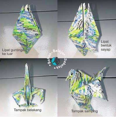 Cara Membuat Origami Burung Dari Kertas Bekas