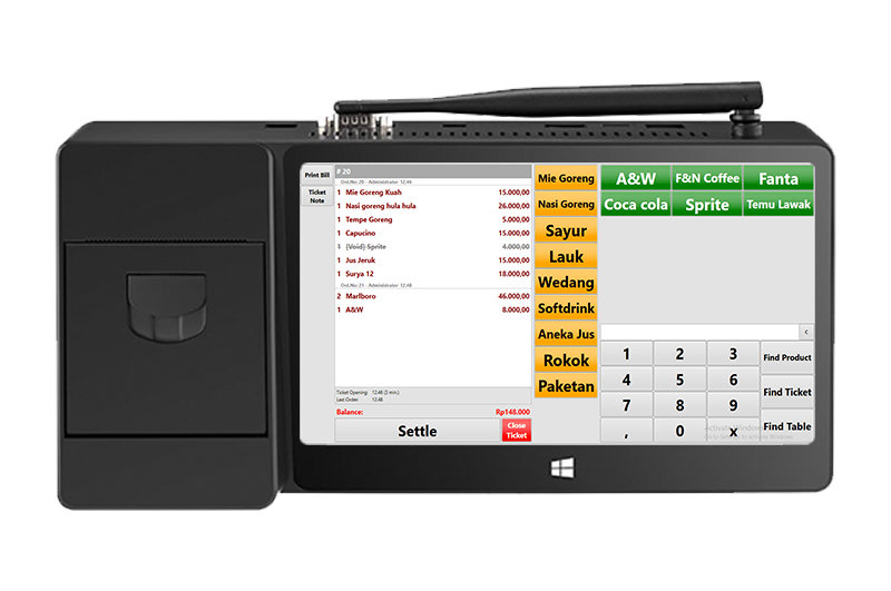 mesin kasir portable restoran
