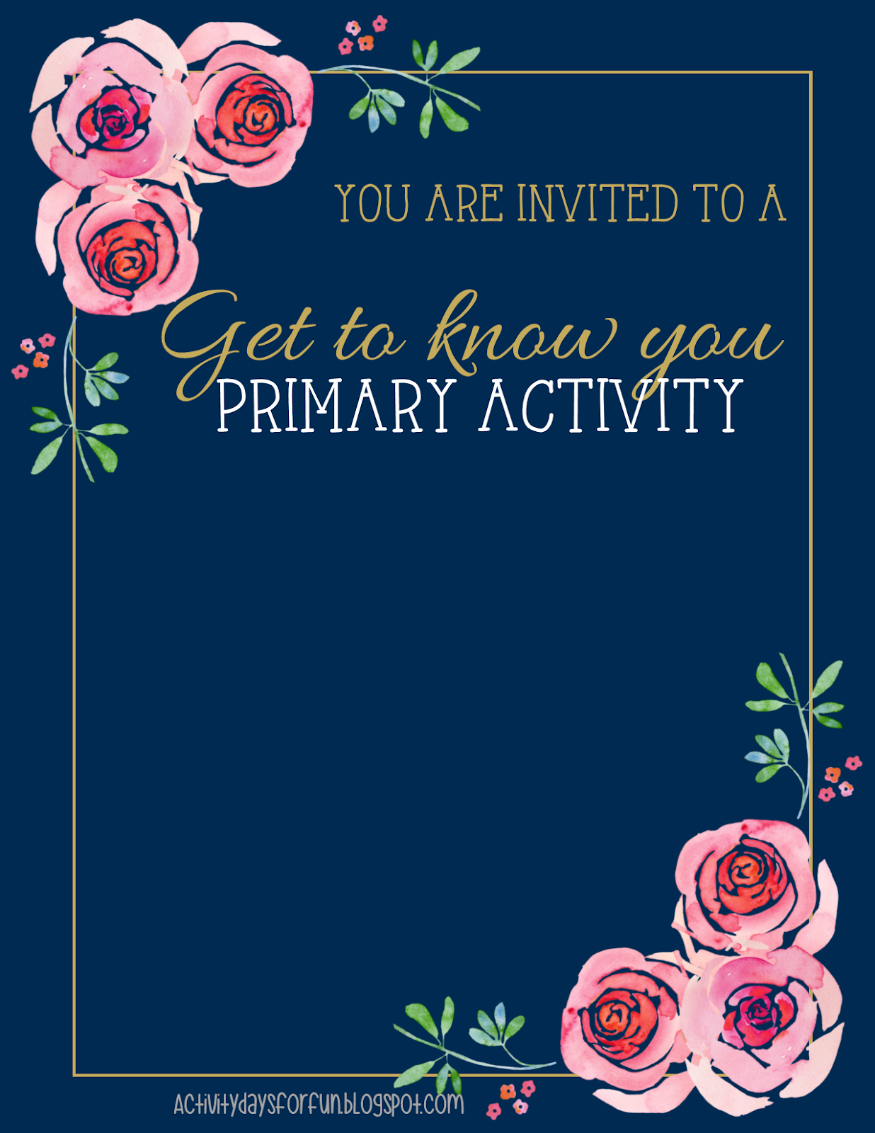 Primary Activity Ideas PRIMARY ACTIVITY INVITATIONS that YOU Edit!