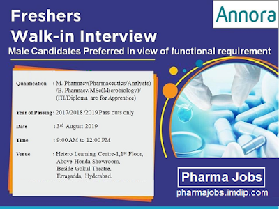 Annora Walkin Interview,Annora walk-in interview in Hyderabad, Pharmacist job