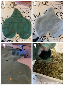 The Pumpkin Pouffe with Catnip Leaves and Kicker Stalk Creepy Crafting with Cats ©BionicBasil®Halloween Special catnip leaves