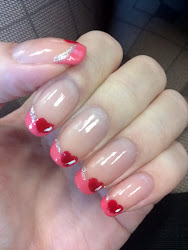 french tip nail nails valentine designs pink manicure heart juicy