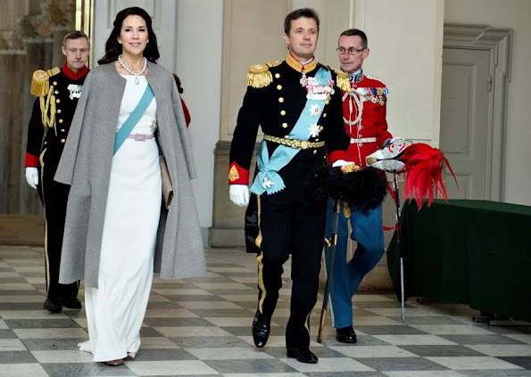 Queen Margarethe, Crown Prince Frederik and Crown Princess Mary of Denmark attend the new year reception at Christiansborg Palace in Copenhagen, Denmark
