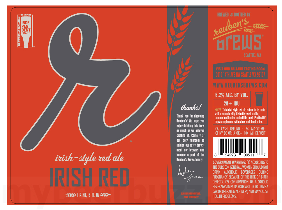 Reuben’s Brews Bits & Bobs IPA, Bourbon Barrel Auld Heritage, Irish