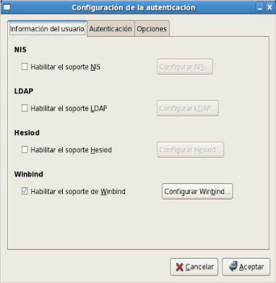 Usuario en centos sobre dominio windows server (Winbind)