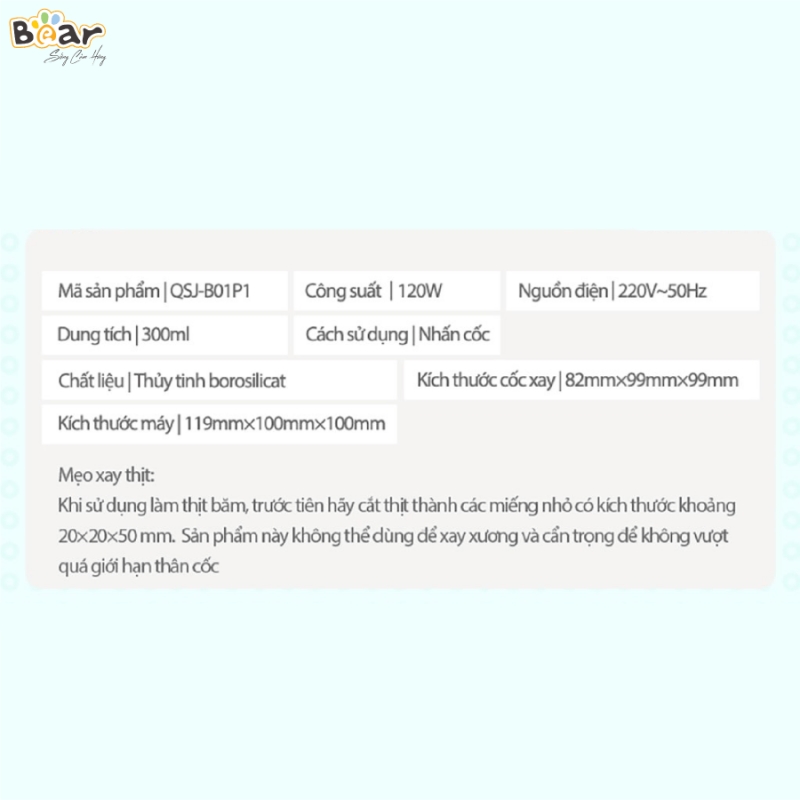 Máy xay thực phẩm Bear QSJ-B01P1 - Blue 43 5ed37a0d913e3f35692afb6e 1623075047341 41ee1ab0 3c5b 4524 ae1c dda578eb19c2