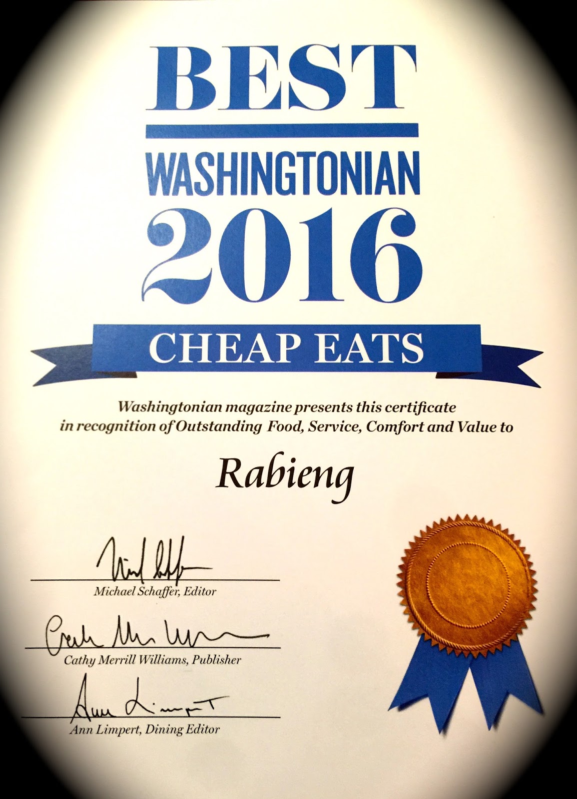 Rabieng Thai Restaurant: 2016 Washingtonian Best Cheap Eats!
