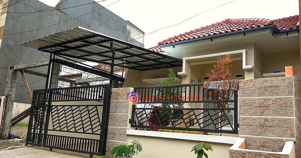 Kanopi Minimalis Spandek dan Pagar Minimalis di Taman Yasmin Sektor VI