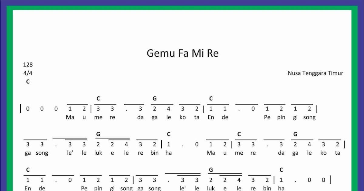 Chord Lagu Maumere Dari C