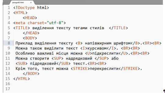 Значення тегу <p> в HTML