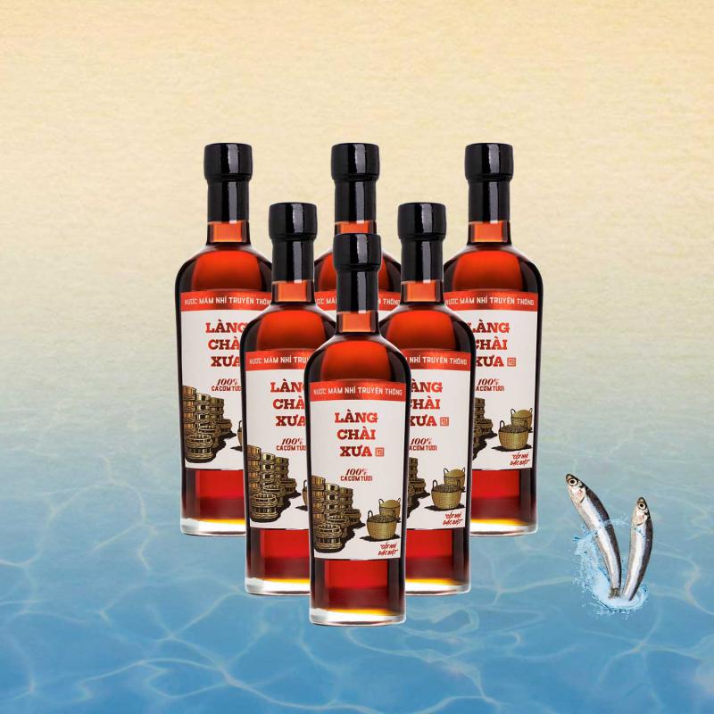 Thùng 6 Chai Nước Mắm Nhỉ 30 Độ Đạm Làng Chài Xưa Nhãn Đỏ 500Ml