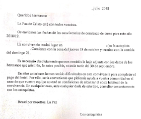 Osservatorio Sul Cammino Neocatecumenale Secondo Verita Convivenza Di Inizio Corso Cambio Di Programma