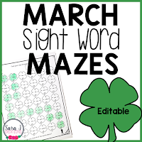 Shamrock Sight Word Mazes