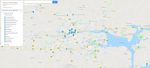 What to do in Cork Map