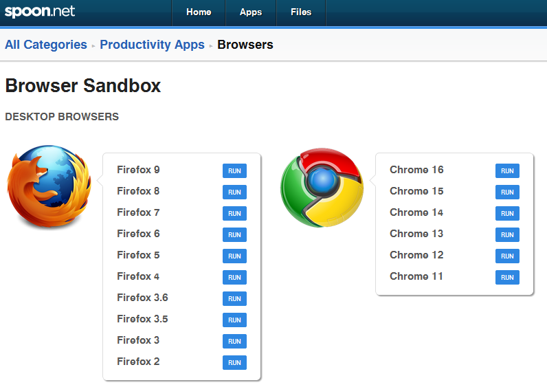 Ştiri IT Browser Sandbox ruleaza cele mai populare browsere in multiple versiuni fara instalare