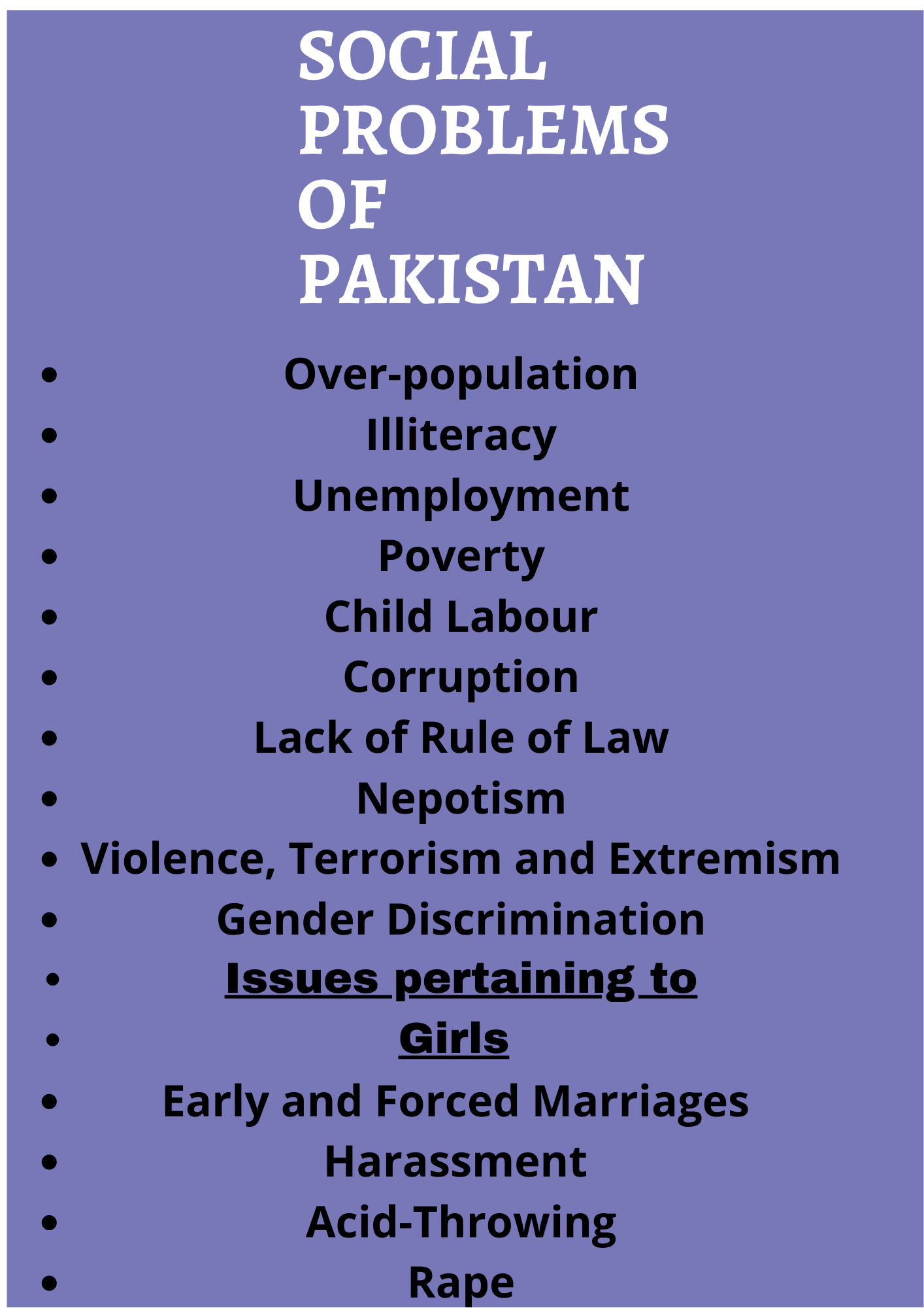 essay on social issues in pakistan