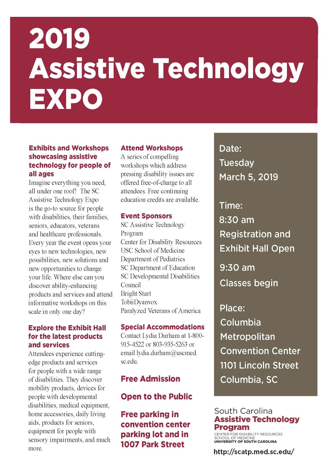 Center for Disability Resources (CDR) 2019 Assistive Technology EXPO!