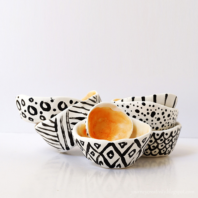 Doodle clay bowls - Journey into Creativity
