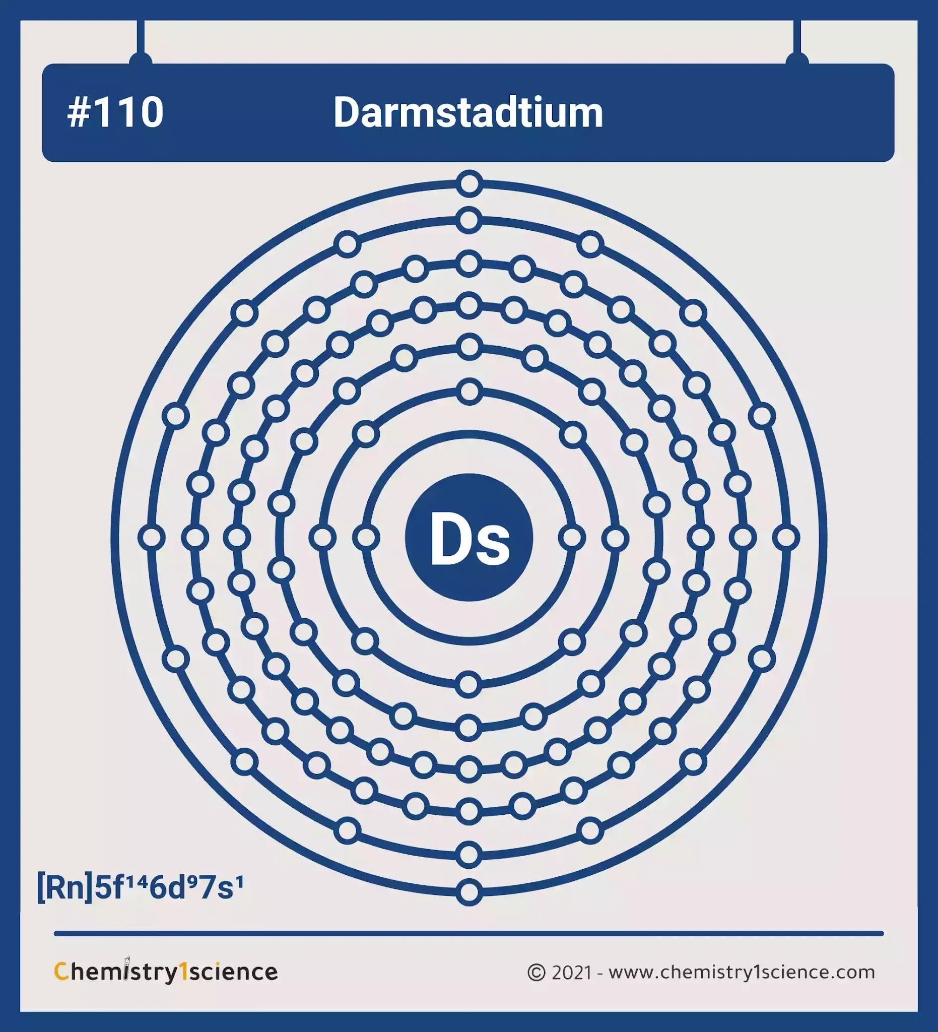 Darmstadtium: Electron configuration - Symbol - Atomic Number - Atomic Mass - Oxidation States - Standard State - Group Block - Year Discovered –