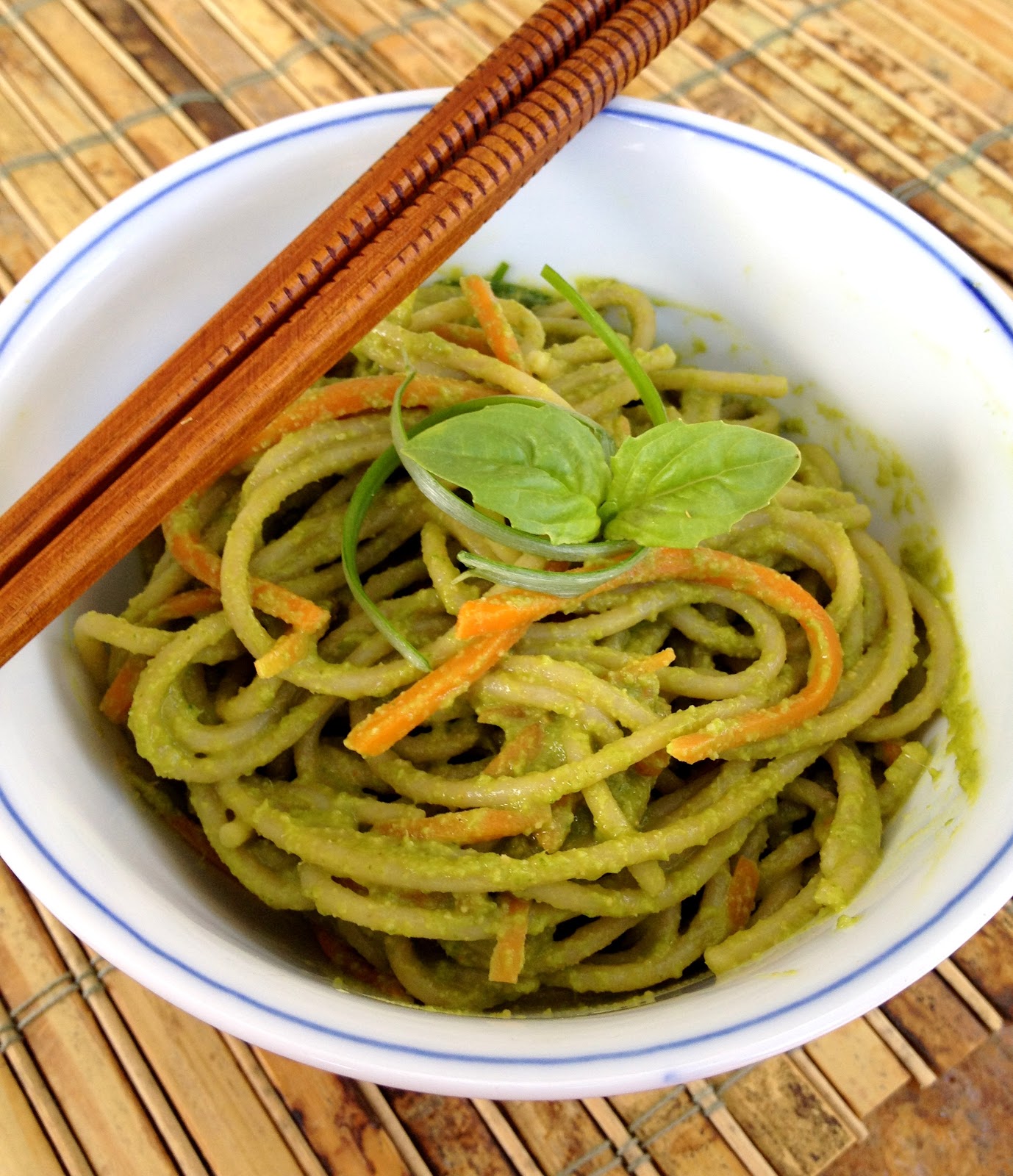 Thai Pesto with Cold Noodles, Carrots and Scallions