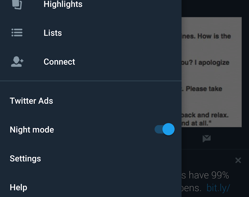 Twitter is planning to launch an even darker night mode