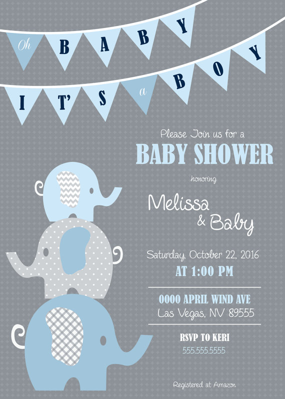 Elephant Baby Shower Invitation