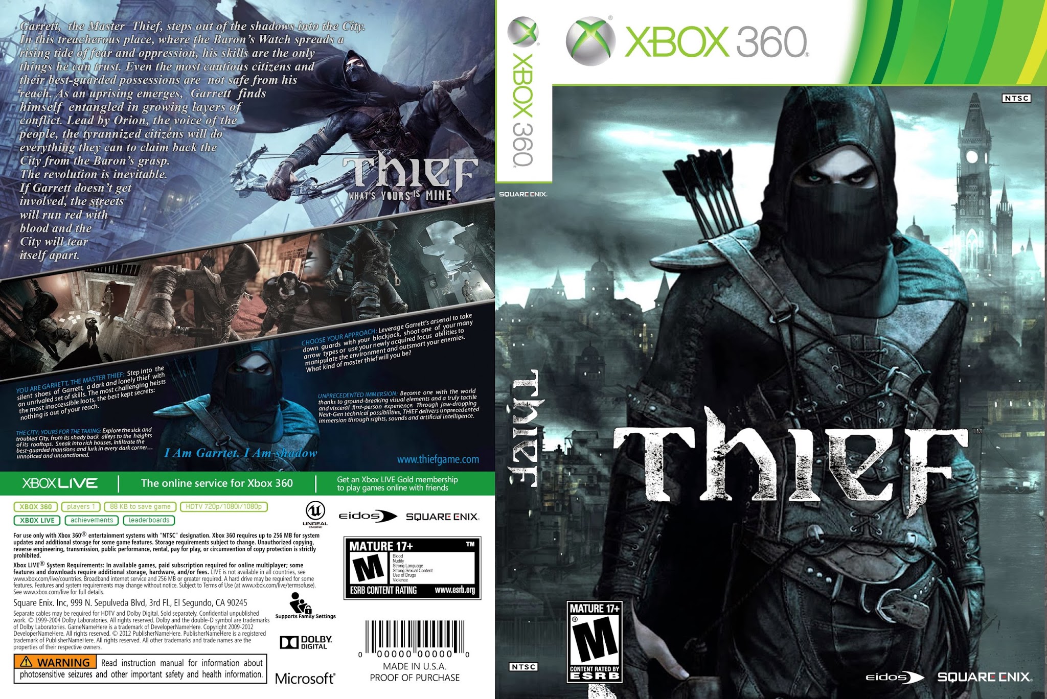 Game xbox live. Игра Thief (xbox360). Xbox 360. Thief на Икс бокс 360. Thief game Xbox 360.