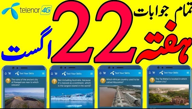 Telenor Questions Today | My Telenor App Today Answers: My Telenor Today Questions and Answers | 22 August 2020
