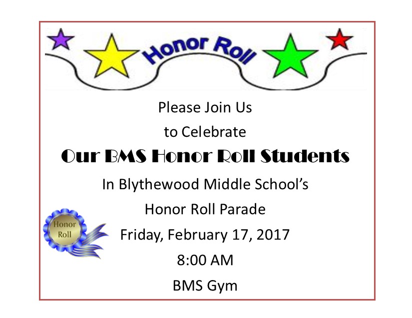 Blythewood Middle School 2nd Quarter Honor Roll...