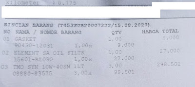 apa saja service avanza km 20000 km