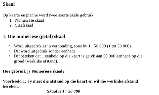 Wisk Geletterdheid Graad 10: Kaartwerk - Skaal