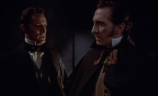 Peter Cushing and Francis Matthews in The Revenge of Frankenstein