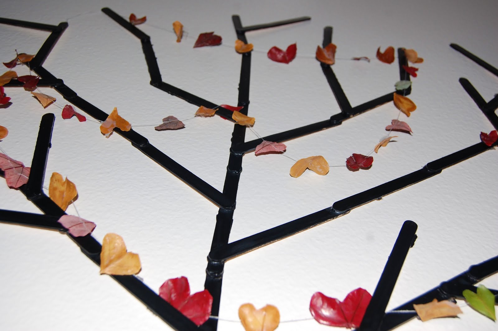 Temporary Waffle DIY Wall Art + Leaf Garland