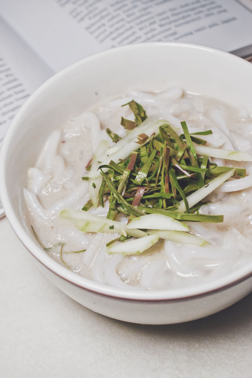 Resepi Laksa Lemak Kelantan Ditaburi Daun Pucuk Capena